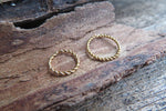 Minimalist Set of Two Gold Braided Ion Plated Endless Hoop Surgical Steel 316L Piercing 20G 18G 16G Lot of 2 8mm 10mm