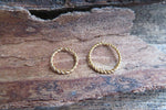 Minimalist Set of Two Gold Braided Ion Plated Endless Hoop Surgical Steel 316L Piercing 20G 18G 16G Lot of 2 8mm 10mm