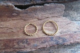 Minimalist Set of Two Gold Braided Ion Plated Endless Hoop Surgical Steel 316L Piercing 20G 18G 16G Lot of 2 8mm 10mm