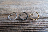 Minimalist Set of Two Gold Braided Ion Plated Endless Hoop Surgical Steel 316L Piercing 20G 18G 16G Lot of 2 8mm 10mm