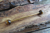 Lapis Lazuli 14G Black Industrial Surgical Steel Barbell Piercing 14G (1.6mm) 32mm 35mm 38mm