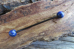Lapis Lazuli 14G Black Industrial Surgical Steel Barbell Piercing 14G (1.6mm) 32mm 35mm 38mm
