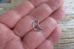 Silver Crescent Moon Hinged Surgical Steel Hoop Cartilage Tragus Rook Piercing 16G (1.2mm) 8mm