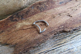 Silver Crescent Moon Hinged Surgical Steel Hoop Cartilage Tragus Rook Piercing 16G (1.2mm) 8mm