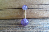 Gold Turquoise Howlite Natural Stone Belly Ring 14G (1.6mm) VCH Piercing 8mm 10mm 11mm 12mm Lengths