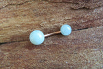 Rose Gold Black Obsidian Natural Stone Belly Ring 14G (1.6mm) VCH Piercing 8mm 10mm 11mm 12mm Lengths