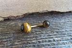 Gold Turquoise Howlite Natural Stone Belly Ring 14G (1.6mm) VCH Piercing 8mm 10mm 11mm 12mm Lengths