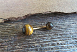 Gold Turquoise Howlite Natural Stone Belly Ring 14G (1.6mm) VCH Piercing 8mm 10mm 11mm 12mm Lengths