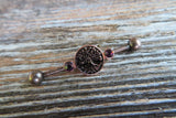 Silver Tree of Life Made with Clear Swarovski Crystals Surgical Steel 316L Barbell Industrial 14G (1.6mm) Piercing 32mm 35mm 38mm