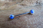 14G Purple 4mm Opal Pronged Surgical Steel Internally Threaded Nipple Barbell Cartilage 14G (1.6mm) Piercing