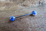 14G Purple 4mm Opal Pronged Surgical Steel Internally Threaded Nipple Barbell Cartilage 14G (1.6mm) Piercing