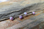 14G Purple 4mm Opal Pronged Surgical Steel Internally Threaded Nipple Barbell Cartilage 14G (1.6mm) Piercing