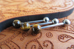 Custom Lengths Tiger Eye Natural Stone Barbell Tongue Ring 14g (1.6mm) Piercing