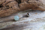 Custom Lengths Petite Rose Quartz Natural Stone Belly Ring 14g (1.6mm) Piercing