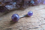 Custom Lengths Black Obsidian Natural Stone Belly Ring 14g (1.6mm) VCH Piercing 6mm & 8mm Balls