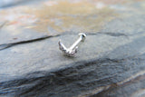 Gold Crescent Moon Clear Crystal Gem Cartilage Tragus Flatback Barbell 16G (1.2mm) Piercing 6mm 8mm