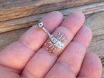 Petite Black Crystal Spider Belly Ring 14g (1.6mm) Piercing