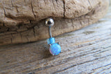 Blue Fire Opal Belly Ring 14g (1.6mm) Piercing VCH