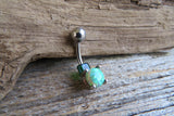 Green Fire Opal Belly Ring 14g (1.6mm) Piercing VCH