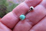 Green Fire Opal Belly Ring 14g (1.6mm) Piercing VCH