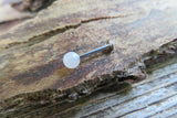 Rose Quartz Natural Stone Cartilage Labret Monroe Tragus Flatback Surgical Steel Barbell Piercing 16G (1.2mm) 6mm 8mm 10mm