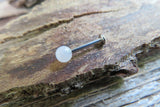 Rose Quartz Natural Stone Cartilage Labret Monroe Tragus Flatback Surgical Steel Barbell Piercing 16G (1.2mm) 6mm 8mm 10mm