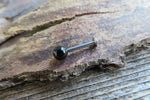 Gold IP Black Obsidian Natural Stone Cartilage Labret Monroe Tragus Flatback Surgical Steel Barbell Piercing 16G (1.2mm) 6mm 8mm 10mm