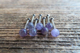 Lapis Lazuli Natural Stone Cartilage Labret Monroe Tragus Flatback Surgical Steel Barbell Piercing 16G (1.2mm) 6mm 8mm 10mm