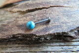 Turquoise Howlite Natural Stone Cartilage Labret Monroe Tragus Flatback Surgical Steel Barbell Piercing 16G (1.2mm) 6mm 8mm 10mm