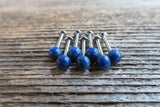Lapis Lazuli Natural Stone Cartilage Labret Monroe Tragus Flatback Surgical Steel Barbell Piercing 16G (1.2mm) 6mm 8mm 10mm