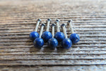 Lapis Lazuli Natural Stone Cartilage Labret Monroe Tragus Flatback Surgical Steel Barbell Piercing 16G (1.2mm) 6mm 8mm 10mm