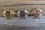 Gold Ion Plated Sun Burst 14G Nipple Shields Pair