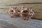 Rose Gold Ion Plated Sun Burst 14G Nipple Shields Pair