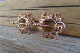 Rose Gold Ion Plated Sun Burst 14G Nipple Shields Pair
