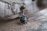 Sunflower Natural Tiger Eye Belly Ring 14g (1.6mm) Piercing