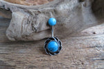 Sunflower Natural Turquoise Howlite Belly Ring 14g (1.6mm) Piercing