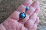 Sunflower Natural Turquoise Howlite Belly Ring 14g (1.6mm) Piercing
