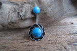 Sunflower Natural Turquoise Howlite Belly Ring 14g (1.6mm) Piercing