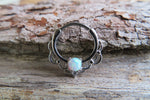 Gold Ion Plated Lacey White Fire Opal Septum or Daith 16G Piercing