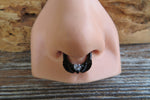 Black Ion Plated Angel Wings Heart Septum or Daith 16G Piercing