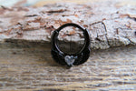 Black Ion Plated Angel Wings Heart Septum or Daith 16G Piercing
