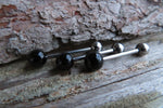 Black Obsidian Titanium Ti6Al4V ELI Implant Grade Natural Stone Barbell Tongue Ring 14g (1.6mm) Piercing
