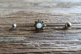 Custom Lengths Opal Bronze Small Sun Surgical Steel 316L Barbell Industrial Small Balls 14G (1.6mm) Piercing