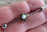 Custom Lengths Opal Bronze Small Sun Surgical Steel 316L Barbell Industrial Small Balls 14G (1.6mm) Piercing