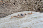 Custom Lengths Crystal Rose Gold Ion Plated Triple Sun Surgical Steel 316L Barbell Industrial Small Balls 14G (1.6mm) Piercing