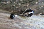 Black Obsidian Silver Dragon Claw Natural Stone Belly Ring 14g (1.6mm) Piercing
