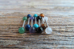 16G Black Obsidian 4mm Natural Stone Internally Threaded Steel Barbell Bridge Nipple Ring Cartilage Tragus Helix 16G (1.2mm) Piercing