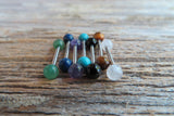 16G Tiger Eye 4mm Natural Stone Internally Threaded Surgical Steel Barbell Nipple Ring Cartilage Tragus Helix 16G (1.2mm) Piercing