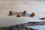 16G Tiger Eye 4mm Natural Stone Internally Threaded Surgical Steel Barbell Nipple Ring Cartilage Tragus Helix 16G (1.2mm) Piercing