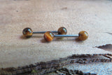 16G Tiger Eye 4mm Natural Stone Internally Threaded Surgical Steel Barbell Nipple Ring Cartilage Tragus Helix 16G (1.2mm) Piercing
